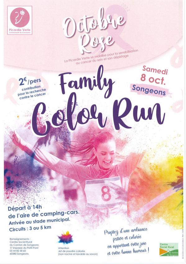 Affiche octobre rose family color run